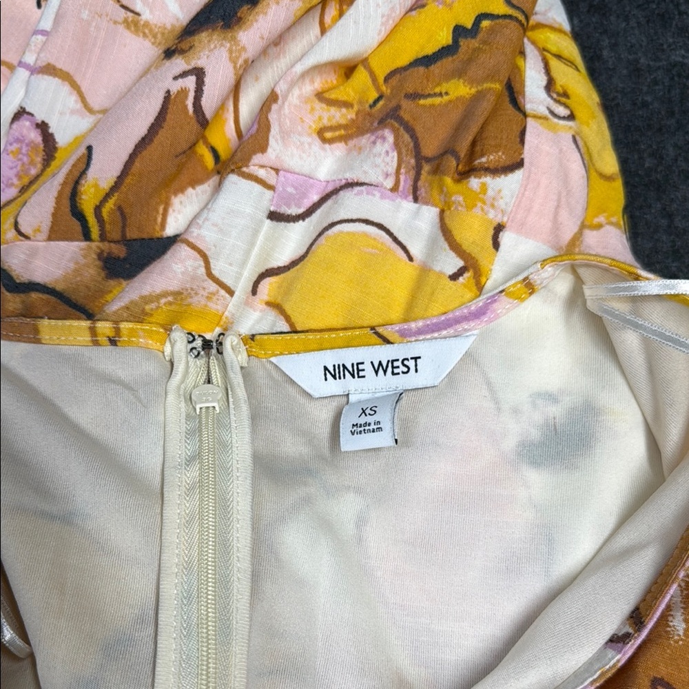 Nine West Yellow Ruffled Wrap Mini Dress - Picture 2 of 6